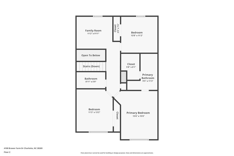 1,905/Mo, 4108 Brawer Farm Dr Charlotte, NC 28269 Floorplan View 2