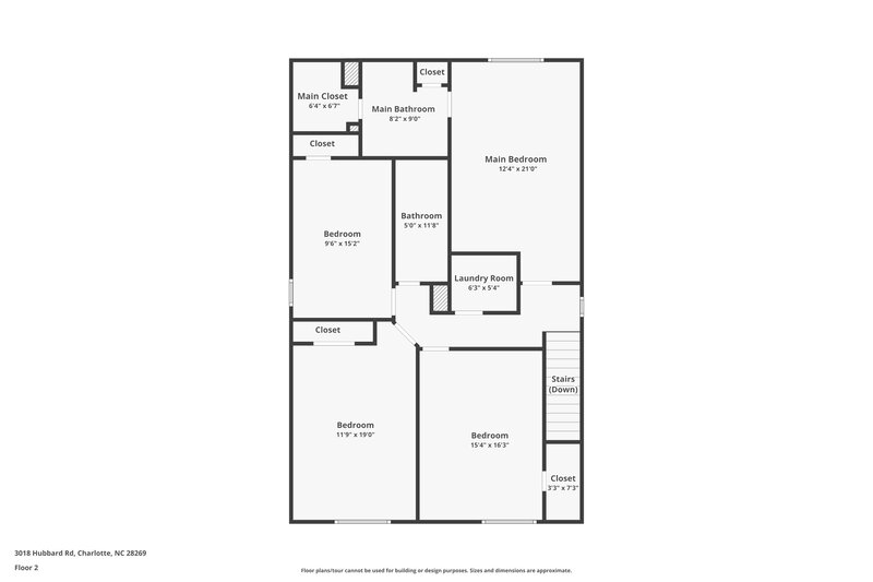 1,990/Mo, 3018 Hubbard Road Charlotte, NC 28269 Floor Plan View 2