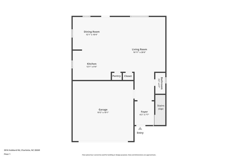 2,265/Mo, 3016 Hubbard Road Charlotte, NC 28269 Floor Plan View