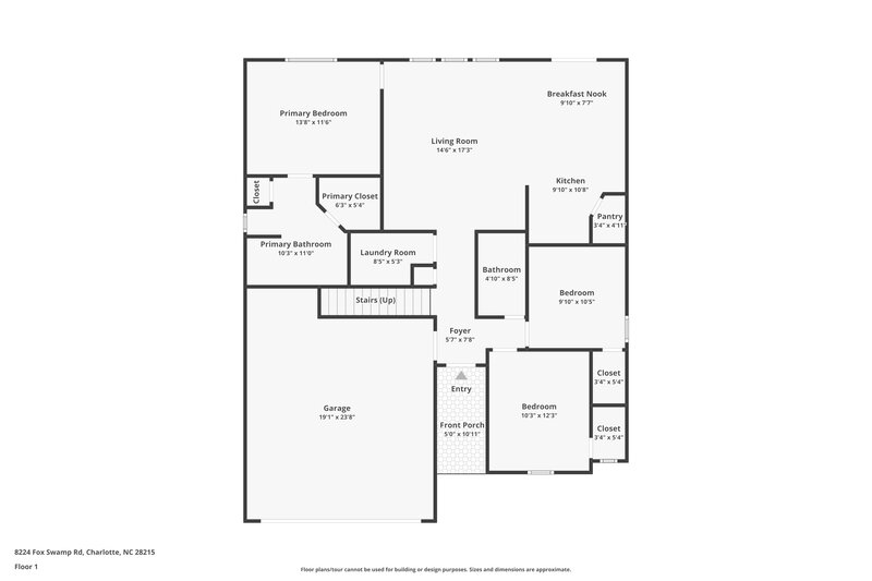 1,985/Mo, 8224 Fox Swamp Rd Charlotte, NC 28215 Floor Plan View