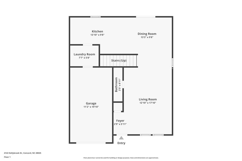 1,970/Mo, 4122 Kellybrook Dr Concord, NC 28025 Floor Plan View
