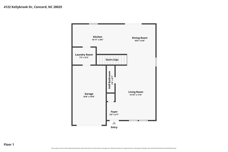 1,840/Mo, 4122 Kellybrook Dr Concord, NC 28025 Floor Plan View
