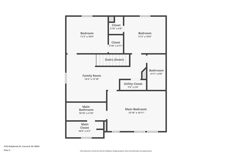 1,970/Mo, 4122 Kellybrook Dr Concord, NC 28025 Floor Plan View 2