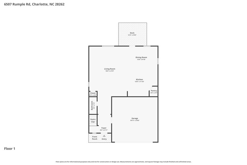 2,165/Mo, 6507 Rumple Road Charlotte, NC 28262 Floor Plan View