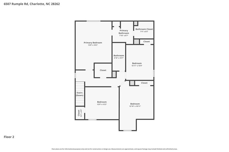 2,165/Mo, 6507 Rumple Road Charlotte, NC 28262 Floor Plan View 2