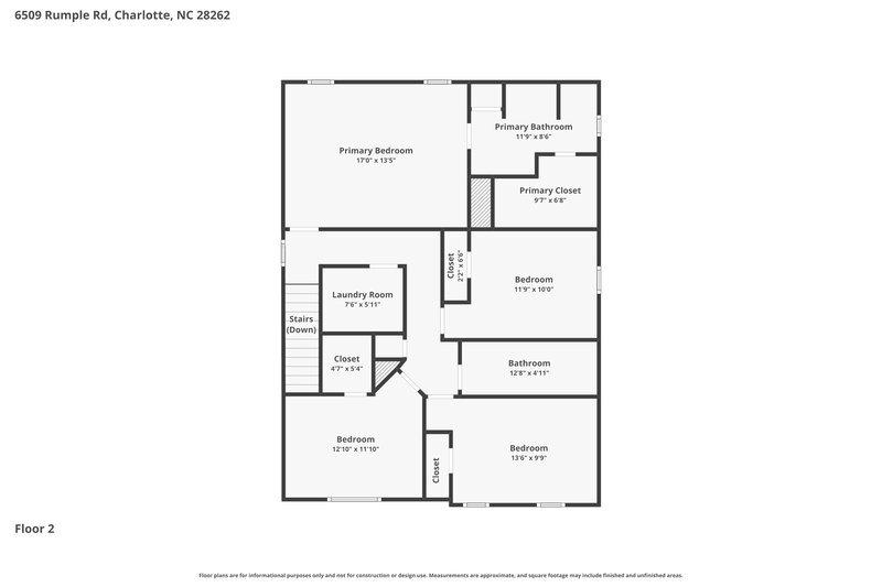 2,130/Mo, 6509 Rumple Road Charlotte, NC 28262 Floor Plan View