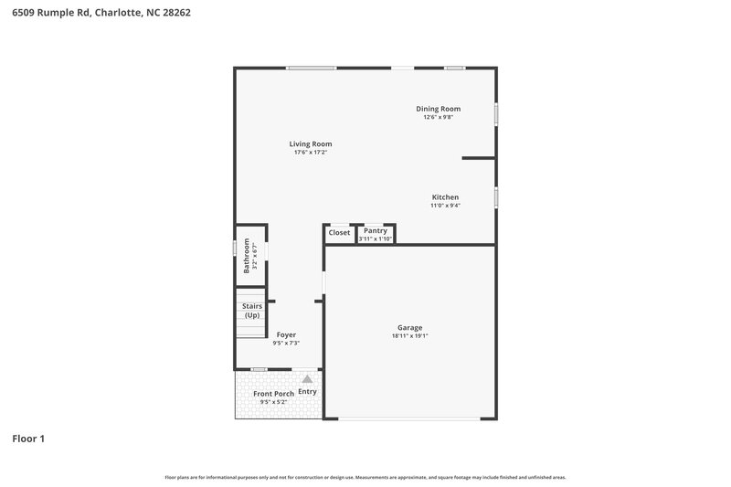 2,130/Mo, 6509 Rumple Road Charlotte, NC 28262 Floor Plan View 2
