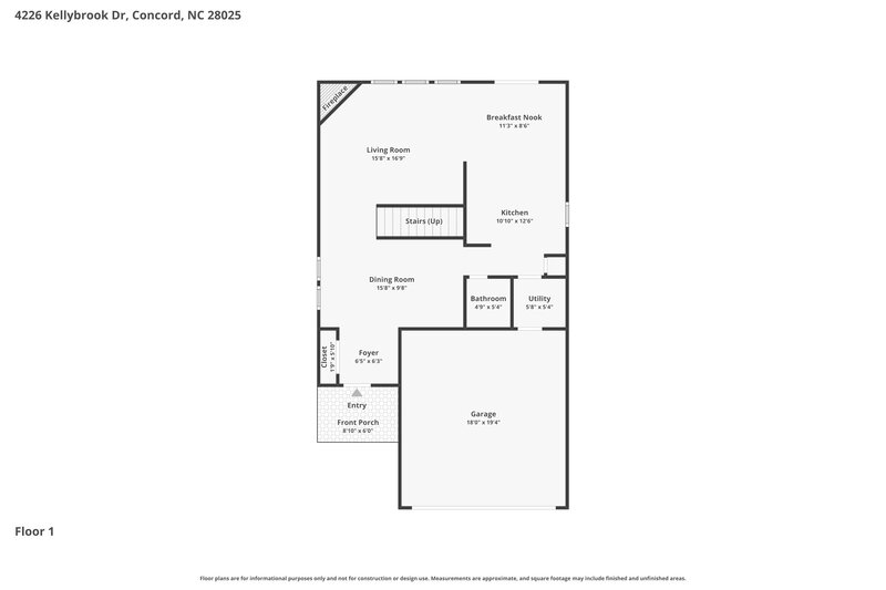 2,045/Mo, 4226 Kellybrook Dr Concord, NC 28025 Floor Plan View
