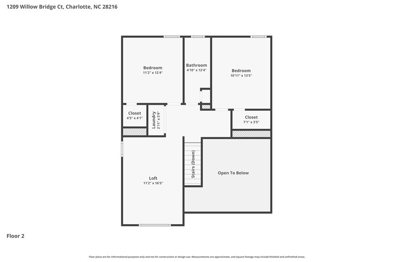 1,870/Mo, 1209 Willow Bridge Ct Charlotte, NC 28216 Floor Plan View 2