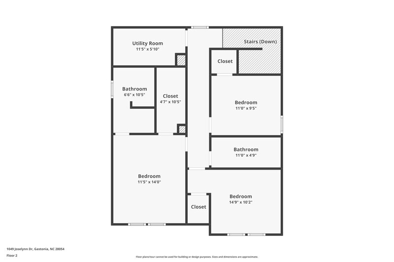 1,865/Mo, 1049 Joselynn Dr Gastonia, NC 28054 Floor Plan View 2