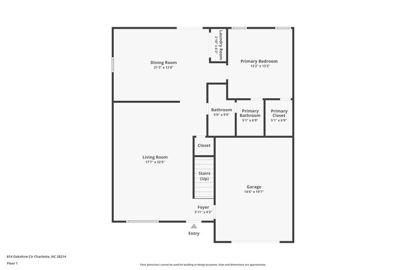 1,830/Mo, 814 Oakshire Cir Charlotte, NC 28214 Floorplan View