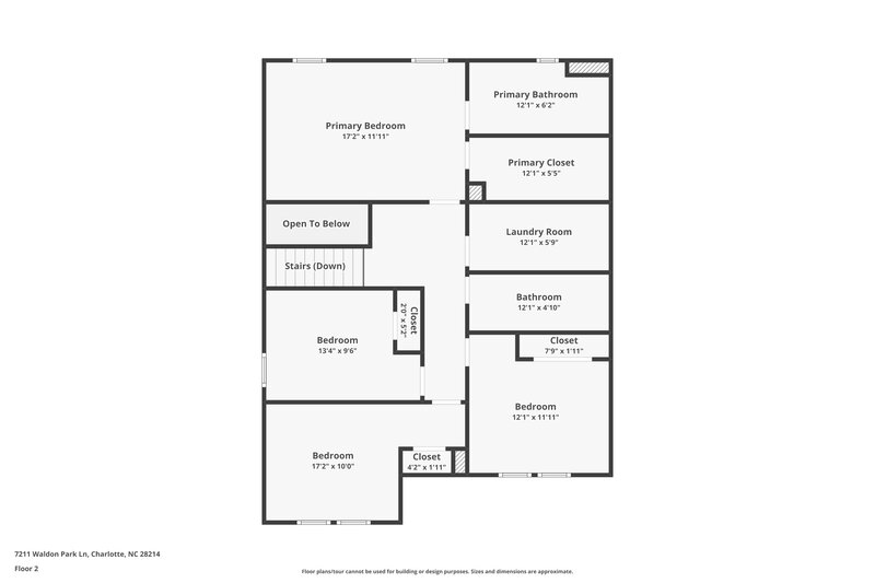 1,900/Mo, 7211 Waldon Park Ln Charlotte, NC 28214 Floor Plan View 2