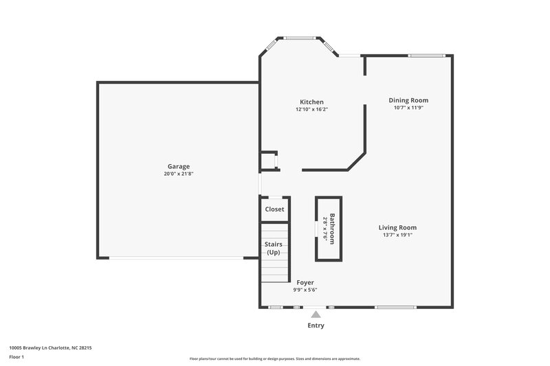 2,135/Mo, 10005 Brawley Ln Charlotte, NC 28215 Floor Plan View