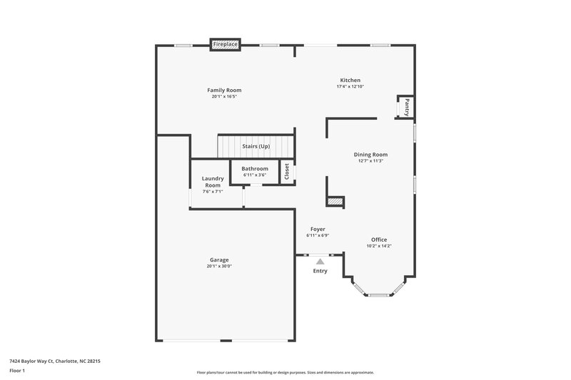 2,365/Mo, 7424 Baylor Way Ct Charlotte, NC 28215 Floor Plan View