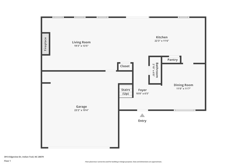 2,305/Mo, 3913 Edgeview Dr Indian Trail, NC 28079 Floor Plan View