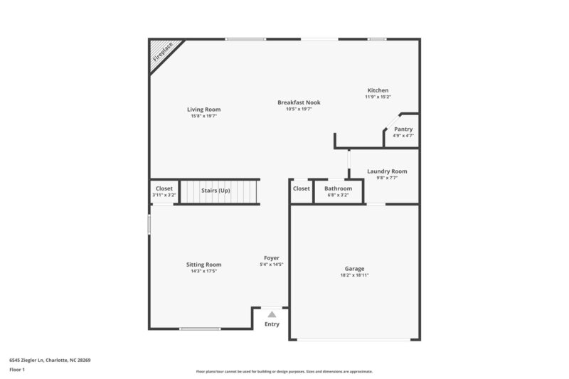 2,180/Mo, 6545 Ziegler Ln Charlotte, NC 28269 Floorplan View