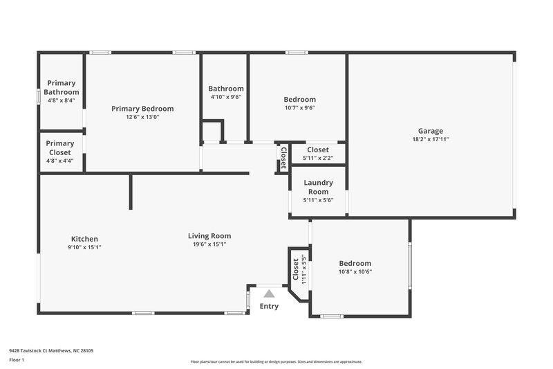 1,940/Mo, 9428 Tavistock Ct Matthews, NC 28105 Floor Plan View