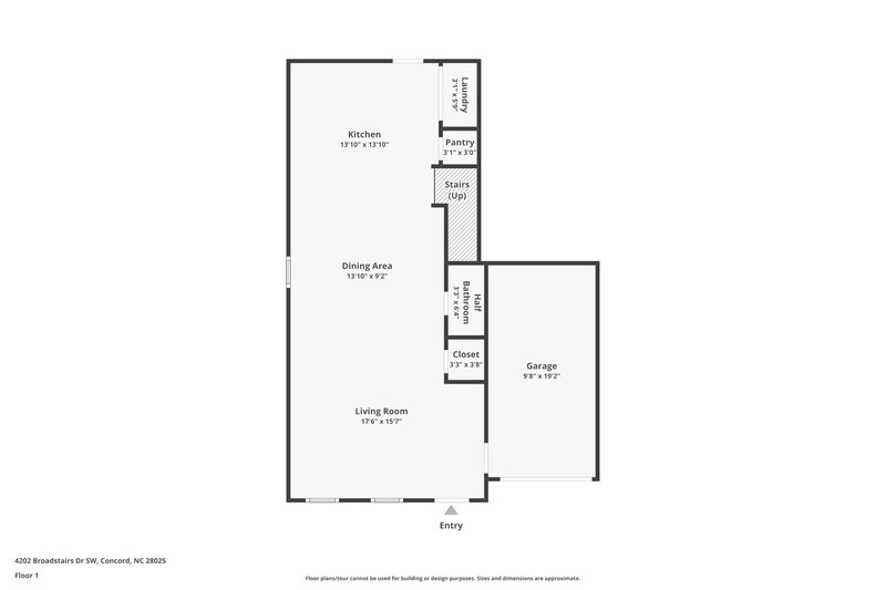 1,950/Mo, 4202 Broadstairs Drive SW Concord, NC 28025 Floor Plan View