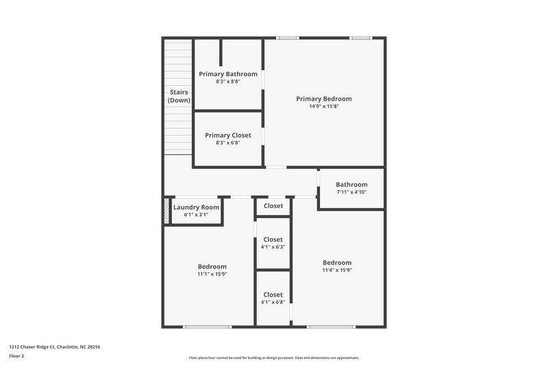 1,825/Mo, 1212 Chaser Ridge Ct Charlotte, NC 28216 Floor Plan View 2