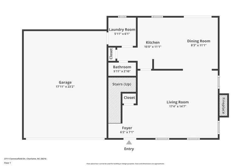 1,935/Mo, 2711 Clarencefield Dr Charlotte, NC 28216 Floor Plan View