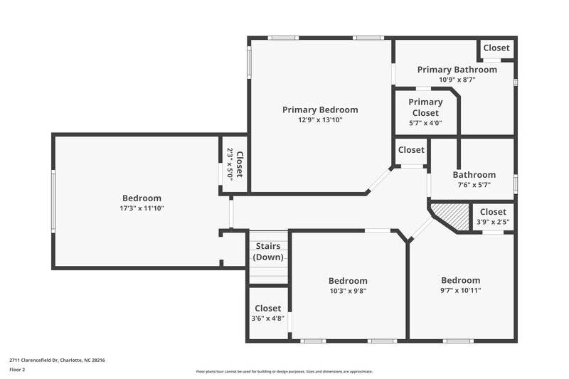 1,935/Mo, 2711 Clarencefield Dr Charlotte, NC 28216 Floor Plan View 2