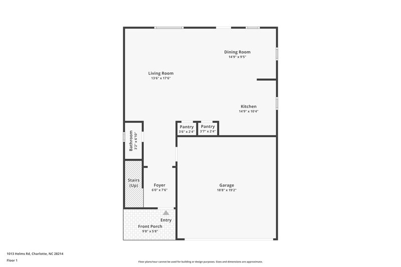 2,010/Mo, 1013 Helms Road Charlotte, NC 28214 Floor Plan View