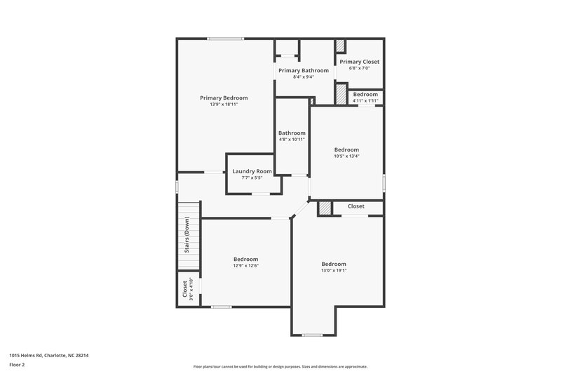 2,070/Mo, 1015 Helms Road Charlotte, NC 28214 Floor Plan View 2