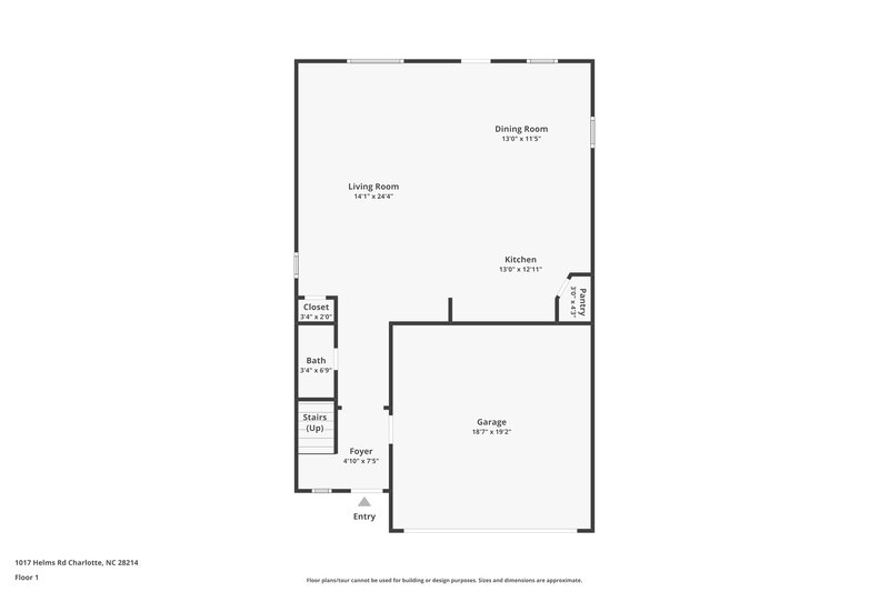 2,575/Mo, 1017 Helms Road Charlotte, NC 28214 Floor Plan View