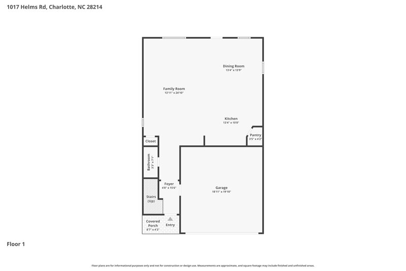 2,205/Mo, 1017 Helms Road Charlotte, NC 28214 Floor Plan View