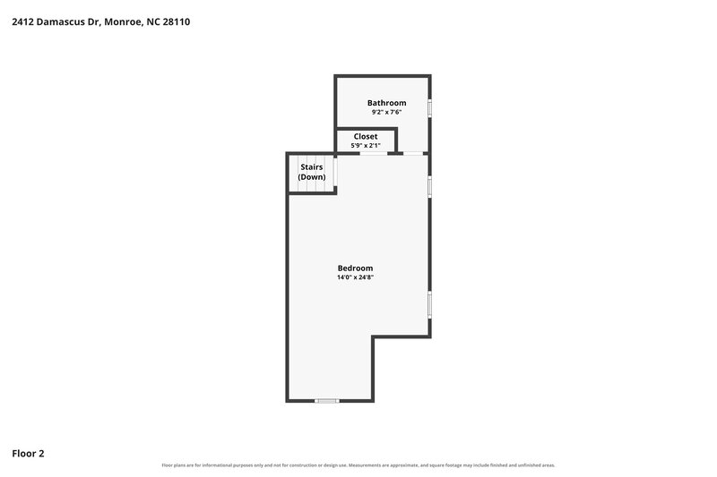 2,180/Mo, 2412 Damascus Dr Monroe, NC 28110 Floor Plan View 2