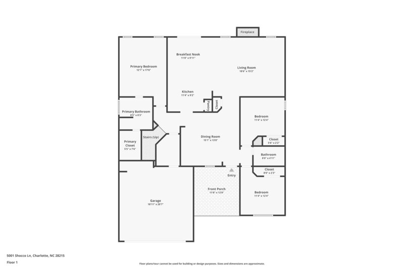 2,010/Mo, 5001 Shocco Ln Charlotte, NC 28215 Floorplan View