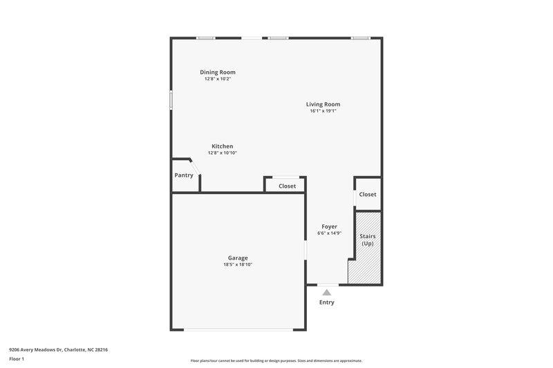 2,080/Mo, 9206 Avery Meadows Dr Charlotte, NC 28216 Floor Plan View