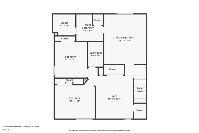 2,080/Mo, 9206 Avery Meadows Dr Charlotte, NC 28216 Floor Plan View 2