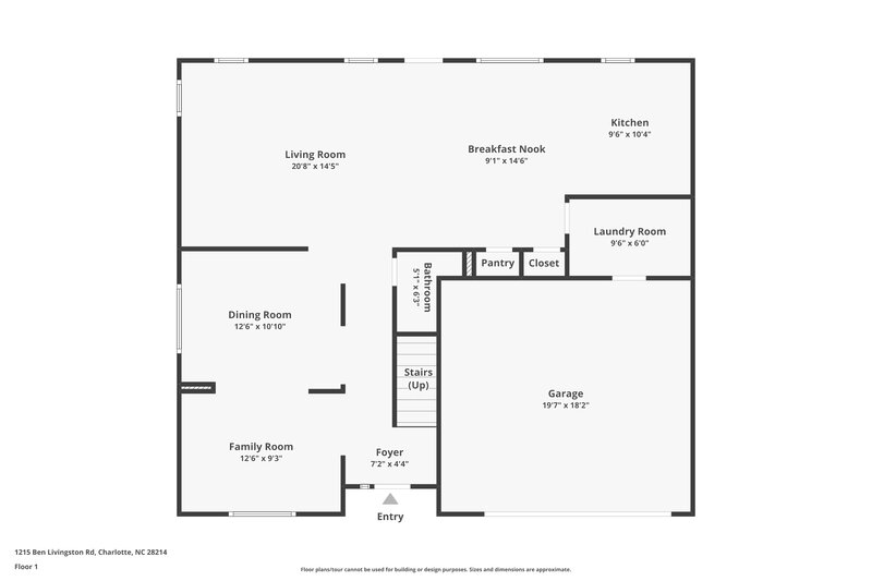 2,495/Mo, 1215 Ben Livingston Rd Charlotte, NC 28214 Floorplan View