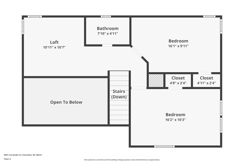 2,065/Mo, 9831 Coriander Ct Charlotte, NC 28215 Floorplan View 2
