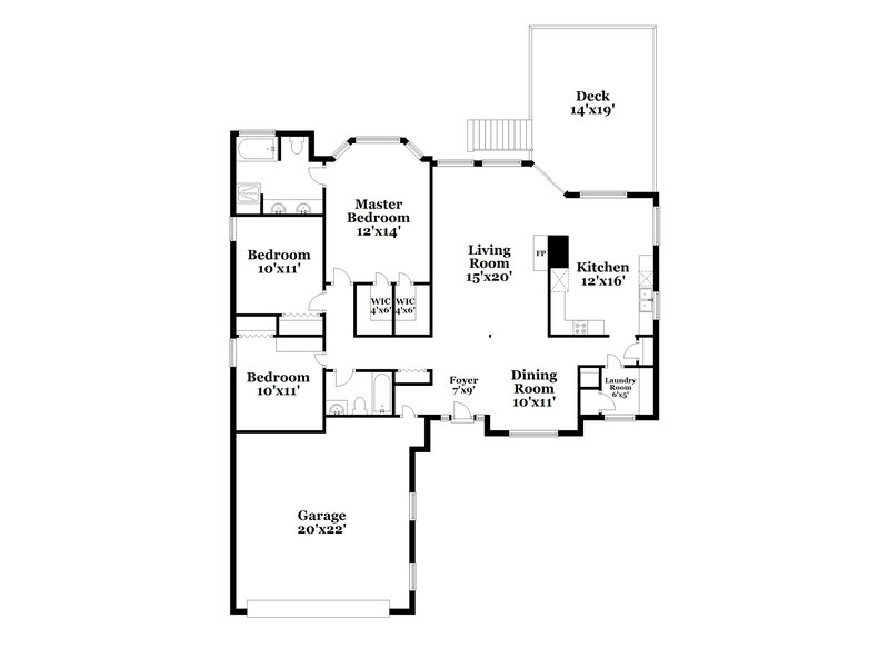2,155/Mo, 11220 Clayford Ridge Charlotte, NC 28215 Floor Plan View