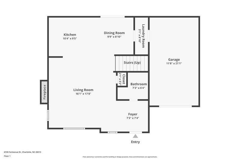1,920/Mo, 6720 Fortescue Drive Charlotte, NC 28213 Floor Plan View