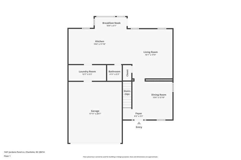 2,475/Mo, 1421 Jordans Pond Ln Charlotte, NC 28214 Floor Plan View
