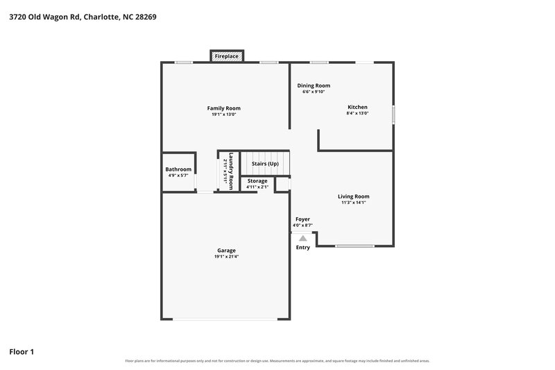 2,095/Mo, 3720 Old Wagon Road Charlotte, NC 28269 Floor Plan View