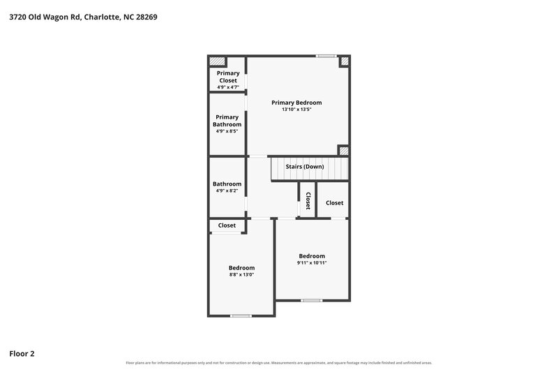 2,095/Mo, 3720 Old Wagon Road Charlotte, NC 28269 Floor Plan View 2