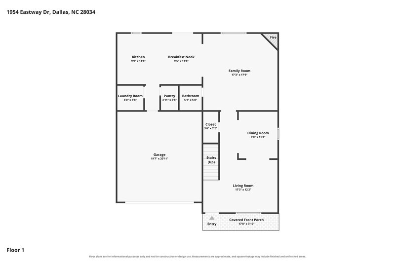 2,185/Mo, 1954 Eastway Drive Dallas, NC 28034 Floor Plan View