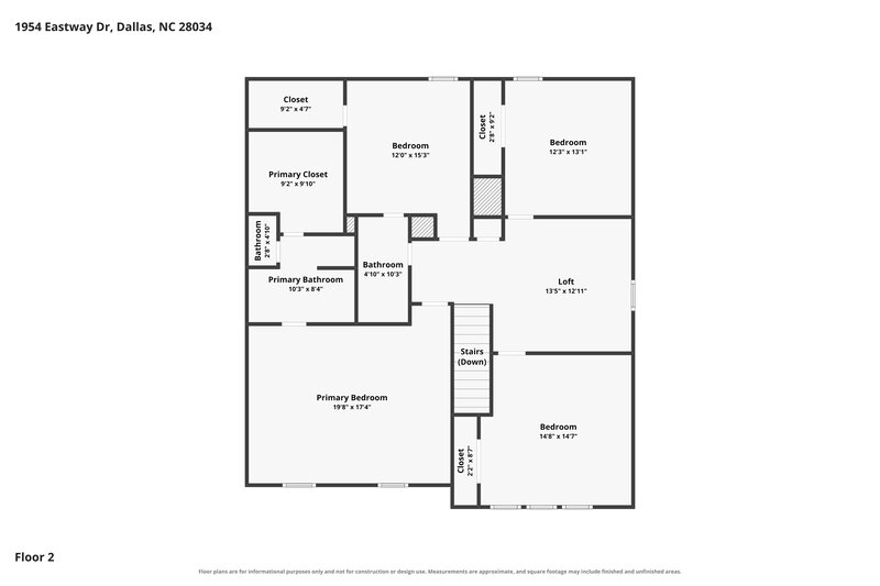 2,185/Mo, 1954 Eastway Drive Dallas, NC 28034 Floor Plan View 2