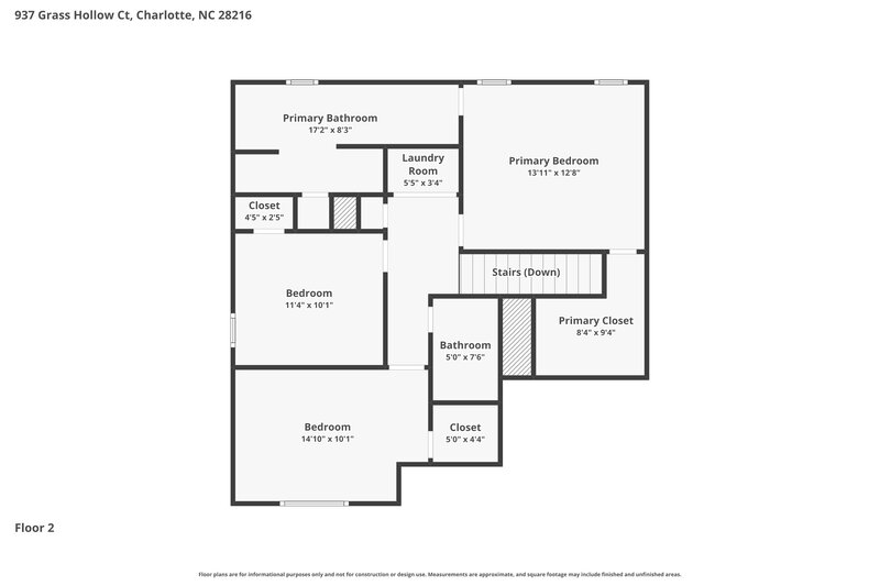 1,920/Mo, 937 Grass Hollow Charlotte, NC 28216 Floor Plan View 2