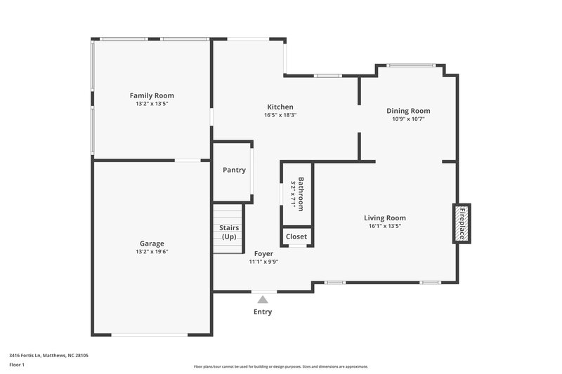 2,340/Mo, 3416 Fortis Lane Matthews, NC 28105 Floorplan View