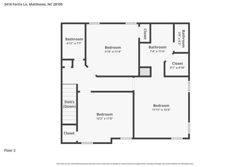 2,340/Mo, 3416 Fortis Lane Matthews, NC 28105 Floorplan View 2