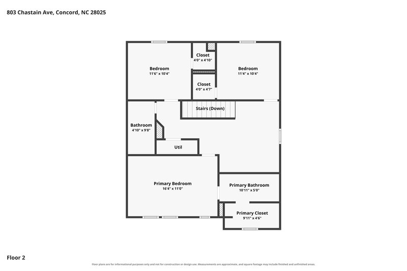 1,790/Mo, 803 Chastain Ave Concord, NC 28025 Floorplan View 2