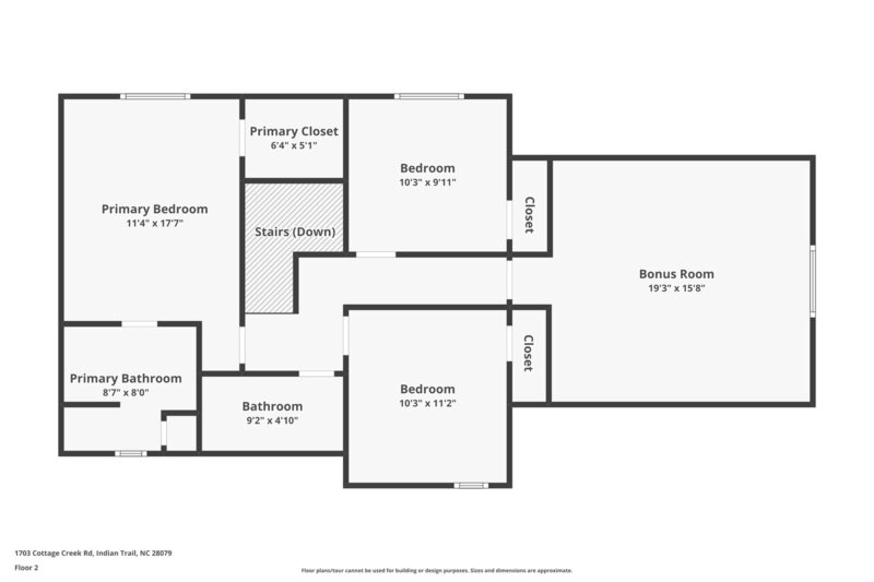 2,140/Mo, 1703 Cottage Creek Rd Indian Trail, NC 28079 Floorplan View 2