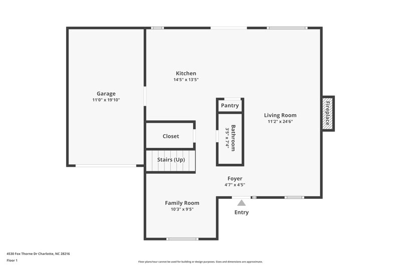 1,945/Mo, 4530 Fox Thorne Dr Charlotte, NC 28216 Floor Plan View