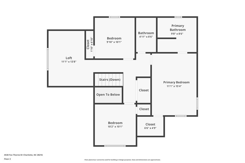 1,945/Mo, 4530 Fox Thorne Dr Charlotte, NC 28216 Floor Plan View 2