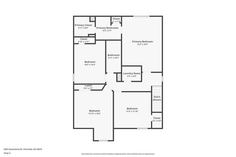 2,220/Mo, 6507 Karenstone Drive Charlotte, NC 28215 Floorplan View 2
